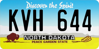 ND license plate KVH644