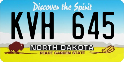 ND license plate KVH645
