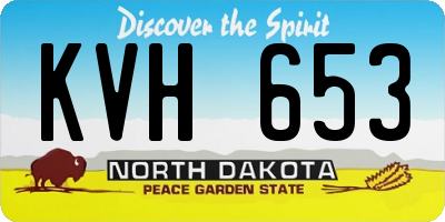 ND license plate KVH653