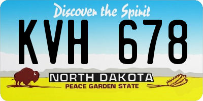 ND license plate KVH678