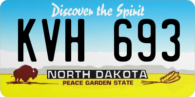 ND license plate KVH693