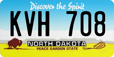 ND license plate KVH708
