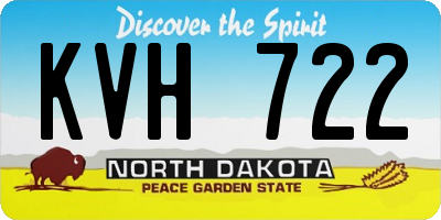 ND license plate KVH722