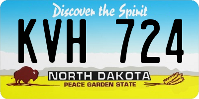 ND license plate KVH724
