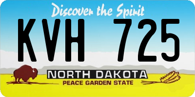 ND license plate KVH725