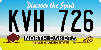 ND license plate KVH726