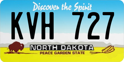 ND license plate KVH727
