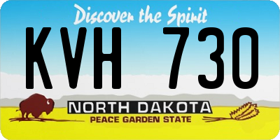 ND license plate KVH730
