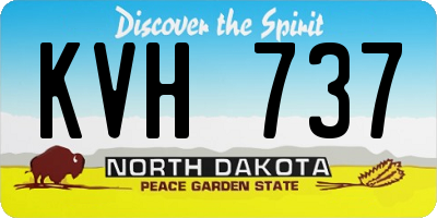 ND license plate KVH737