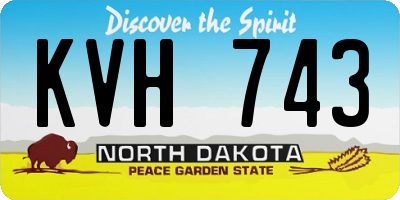 ND license plate KVH743