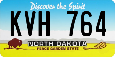 ND license plate KVH764