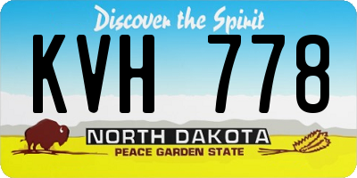 ND license plate KVH778