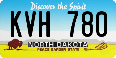 ND license plate KVH780