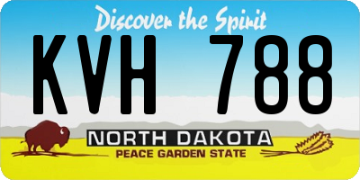 ND license plate KVH788