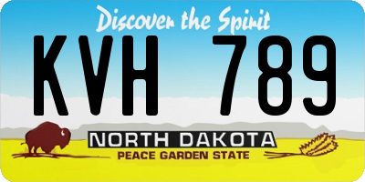 ND license plate KVH789