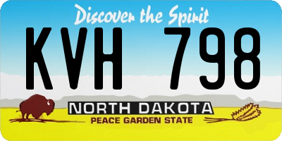 ND license plate KVH798