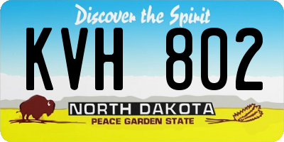 ND license plate KVH802