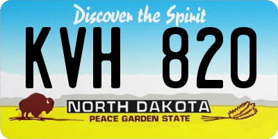 ND license plate KVH820