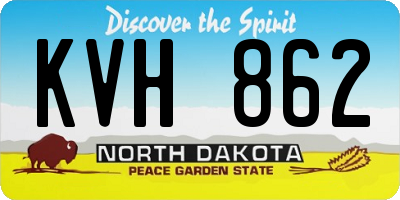 ND license plate KVH862