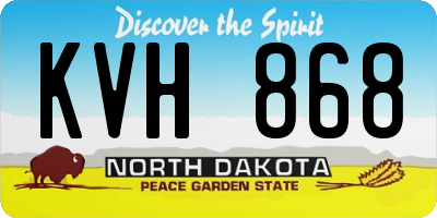 ND license plate KVH868