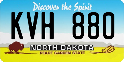 ND license plate KVH880