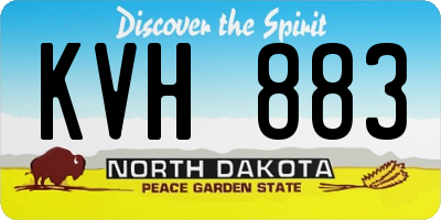 ND license plate KVH883