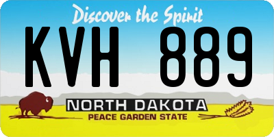 ND license plate KVH889