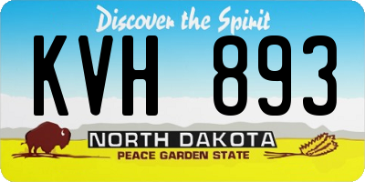 ND license plate KVH893
