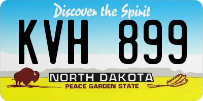 ND license plate KVH899