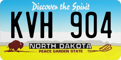 ND license plate KVH904