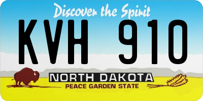 ND license plate KVH910