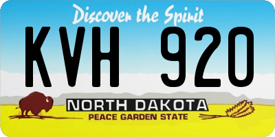 ND license plate KVH920