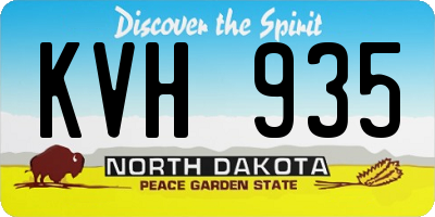 ND license plate KVH935