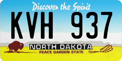 ND license plate KVH937