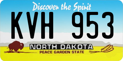 ND license plate KVH953