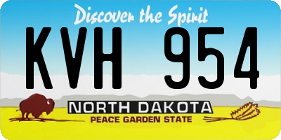 ND license plate KVH954