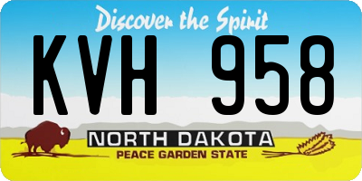 ND license plate KVH958