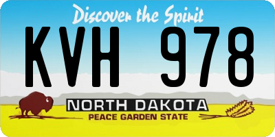 ND license plate KVH978