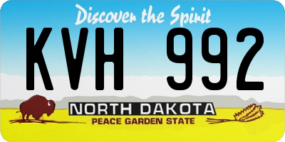ND license plate KVH992
