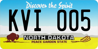 ND license plate KVI005