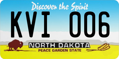 ND license plate KVI006