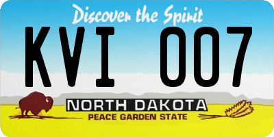 ND license plate KVI007
