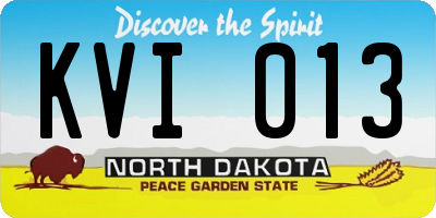 ND license plate KVI013