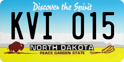 ND license plate KVI015