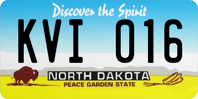 ND license plate KVI016