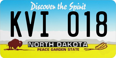 ND license plate KVI018