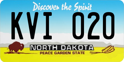 ND license plate KVI020