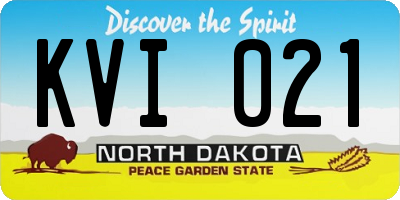 ND license plate KVI021