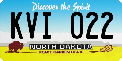 ND license plate KVI022