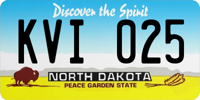 ND license plate KVI025